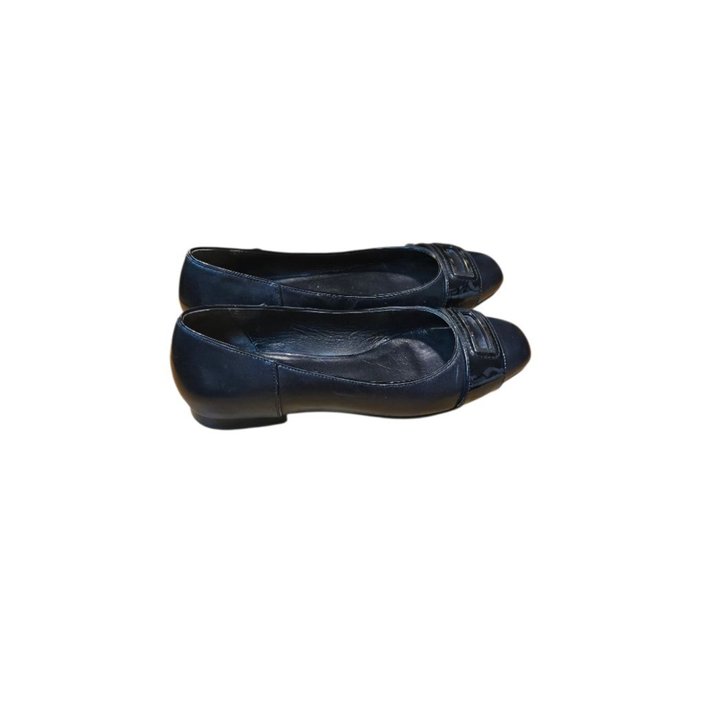 Cole Haan Black Leather Flats with Silver Buckle Size 7.5 - Picture 10 of 16